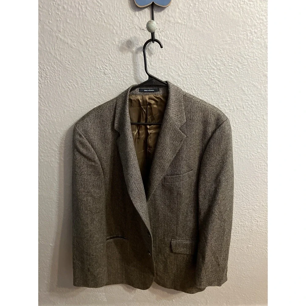 Chaps Blazer Mens  Size 46R Charcoal  Gray Wool Sport Coat Suit‎ Jacket